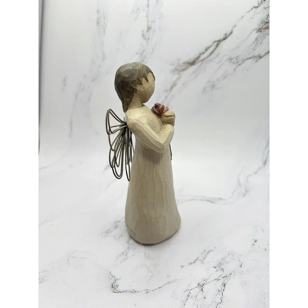Willow Tree “Loving Angel” Figurine Holding a Long Stem Rose (no box, 2002)